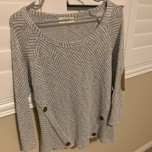 White and grey long sleeve